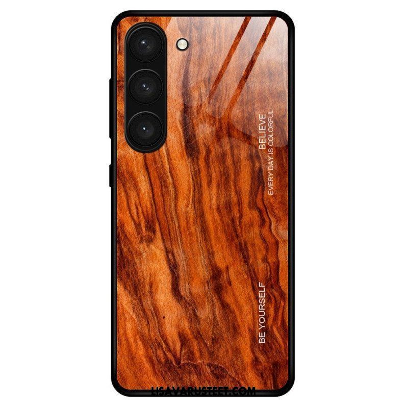 Kuori Samsung Galaxy S23 Plus 5G Wood Design Karkaistu Lasi