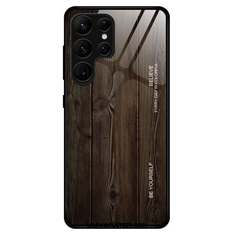 Kuori Samsung Galaxy S23 Ultra 5G Wood Design Karkaistu Lasi