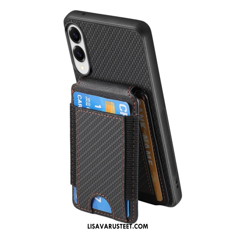 Kuori Samsung Galaxy S25 5g Edge Ensiluokkainen Hiilikuitukorttikotelo Ja Jalusta