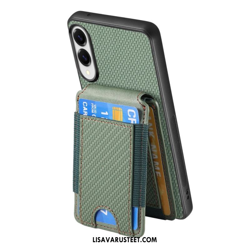 Kuori Samsung Galaxy S25 5g Edge Ensiluokkainen Hiilikuitukorttikotelo Ja Jalusta