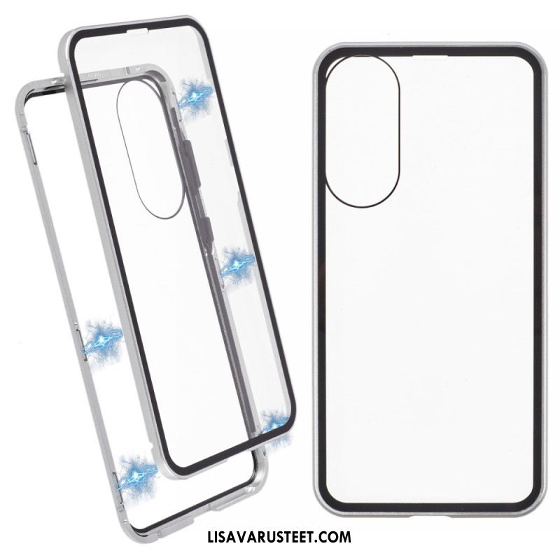 Kuori Samsung Galaxy S25 5g Edge Karkaistu Lasi Ja Magneettinen Kehys