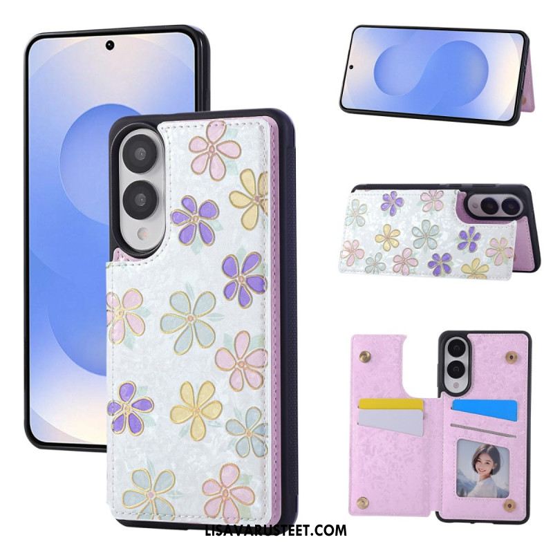 Kuori Samsung Galaxy S25 5g Edge Kukkakuvioinen Korttikotelo