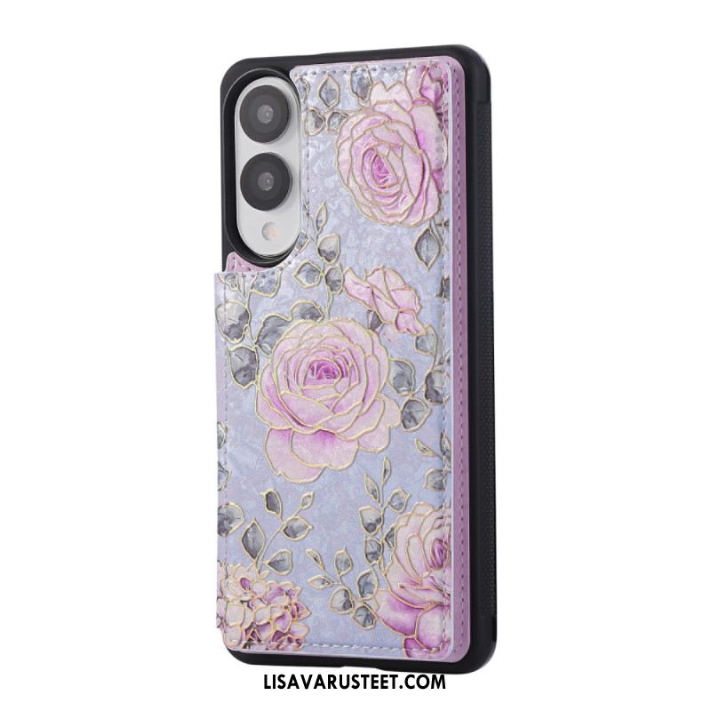 Kuori Samsung Galaxy S25 5g Edge Kukkakuvioinen Korttikotelo