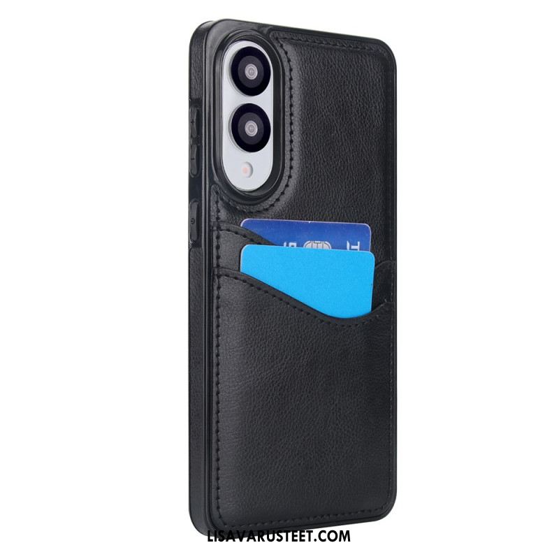 Kuori Samsung Galaxy S25 5g Edge Nahkajäljitelmä Ja Kortti Teline Suojakuori