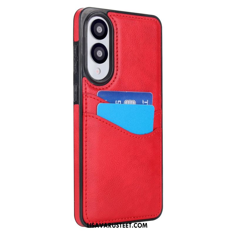 Kuori Samsung Galaxy S25 5g Edge Nahkajäljitelmä Ja Kortti Teline Suojakuori