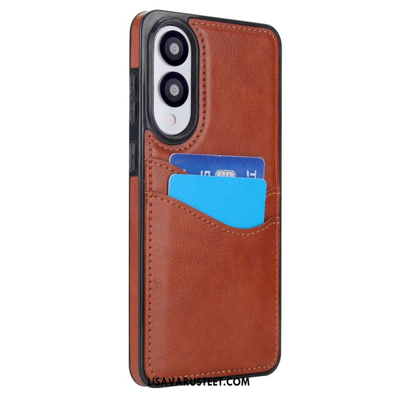 Kuori Samsung Galaxy S25 5g Edge Nahkajäljitelmä Ja Kortti Teline Suojakuori