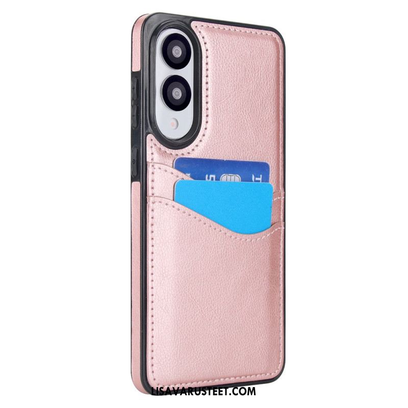 Kuori Samsung Galaxy S25 5g Edge Nahkajäljitelmä Ja Kortti Teline Suojakuori