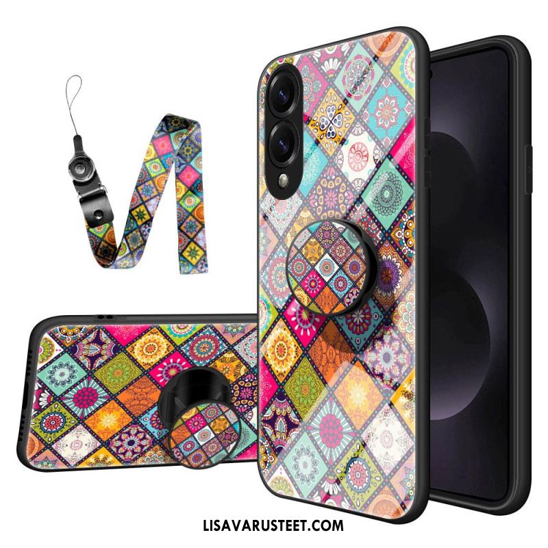 Kuori Samsung Galaxy S25 5g Edge Tilkkutäkkikuvioinen Jalusta Ja Hihna