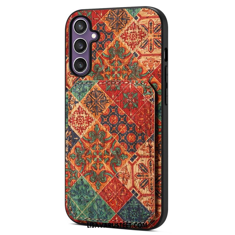 Kuori Samsung Galaxy S25 5g Kukkakuvioinen Korttikotelo Ja Teline