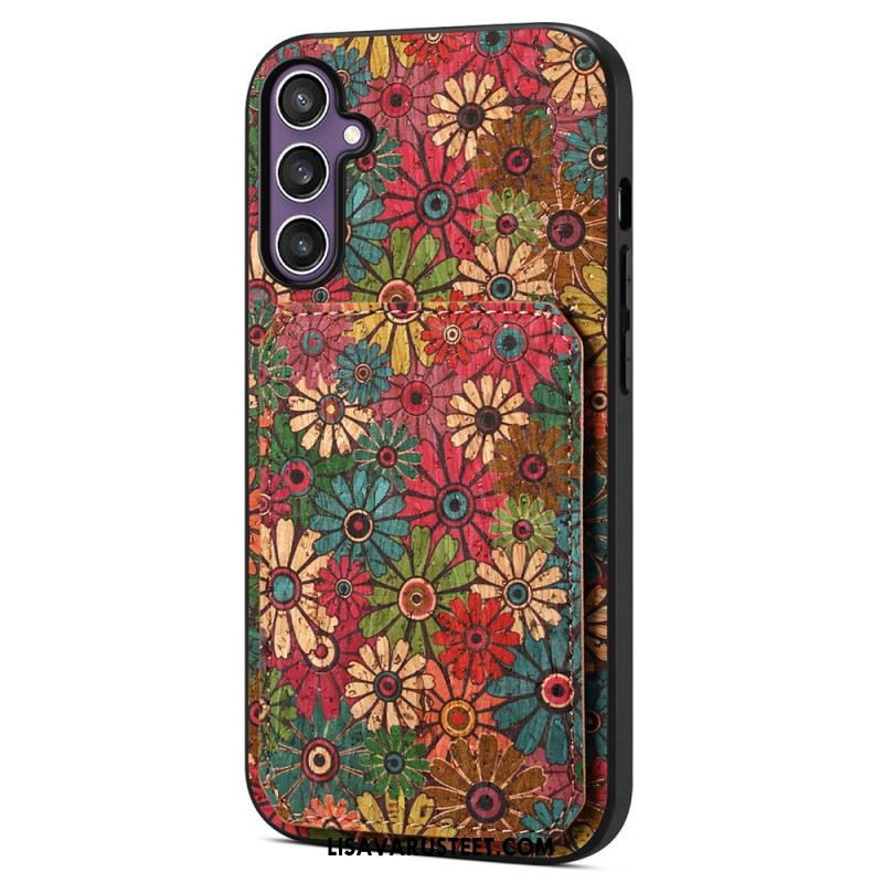 Kuori Samsung Galaxy S25 5g Kukkakuvioinen Korttikotelo Ja Teline