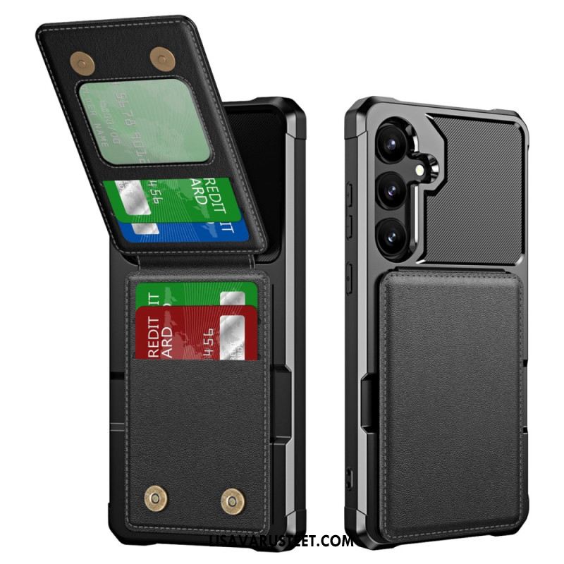 Kuori Samsung Galaxy S25 5g Metallikuvioinen Korttikotelo Ja Teline