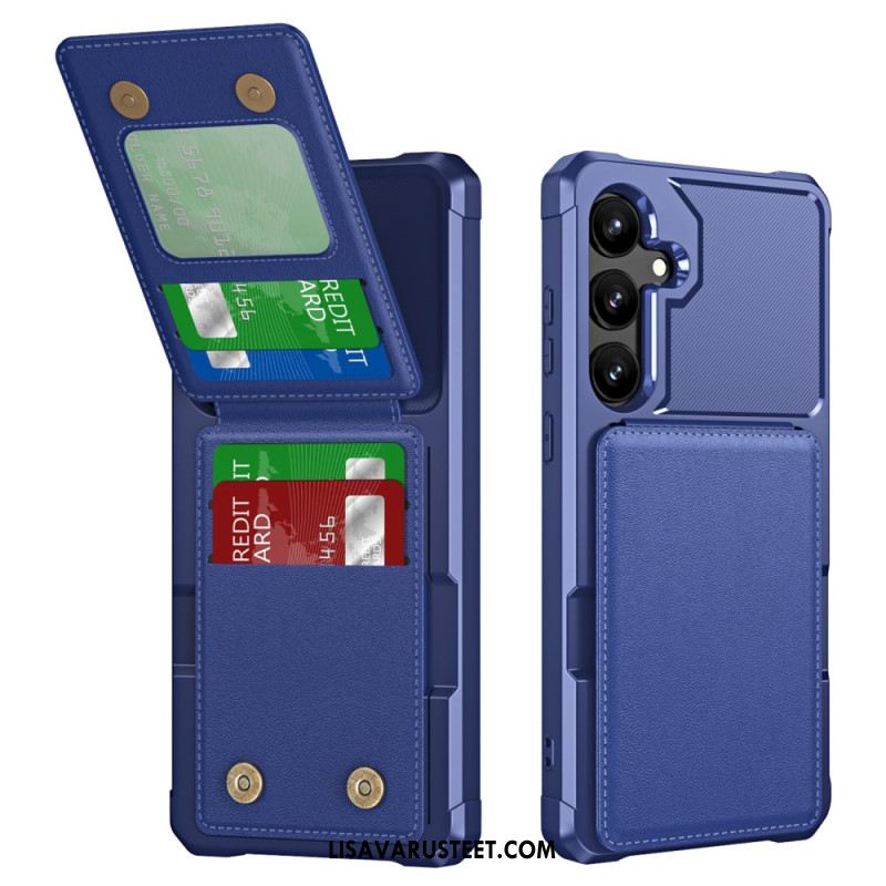 Kuori Samsung Galaxy S25 5g Metallikuvioinen Korttikotelo Ja Teline