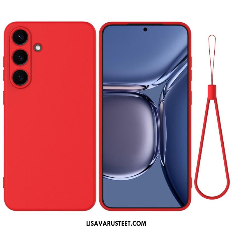 Kuori Samsung Galaxy S25 5g Nestemäinen Silikoni Hihnalla Suojakuori
