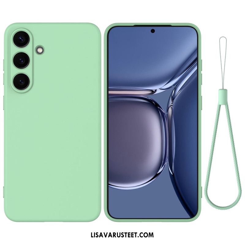 Kuori Samsung Galaxy S25 5g Nestemäinen Silikoni Hihnalla Suojakuori