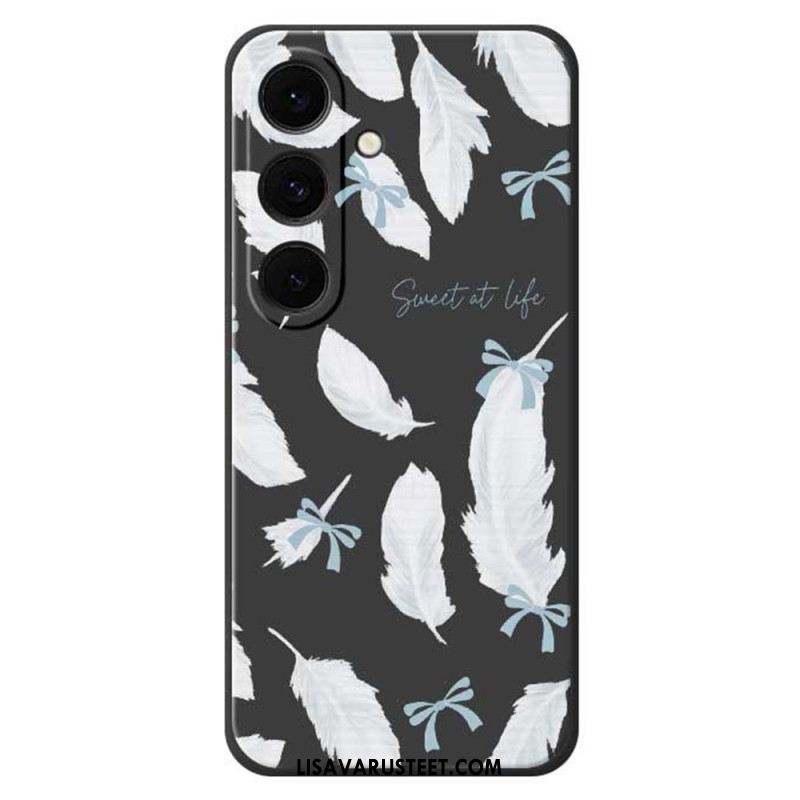 Kuori Samsung Galaxy S25 Fe Valkoinen Höyhen-silikoni