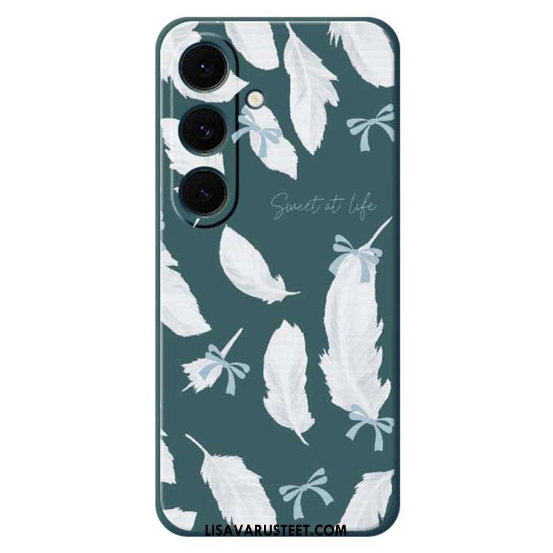 Kuori Samsung Galaxy S25 Fe Valkoinen Höyhen-silikoni