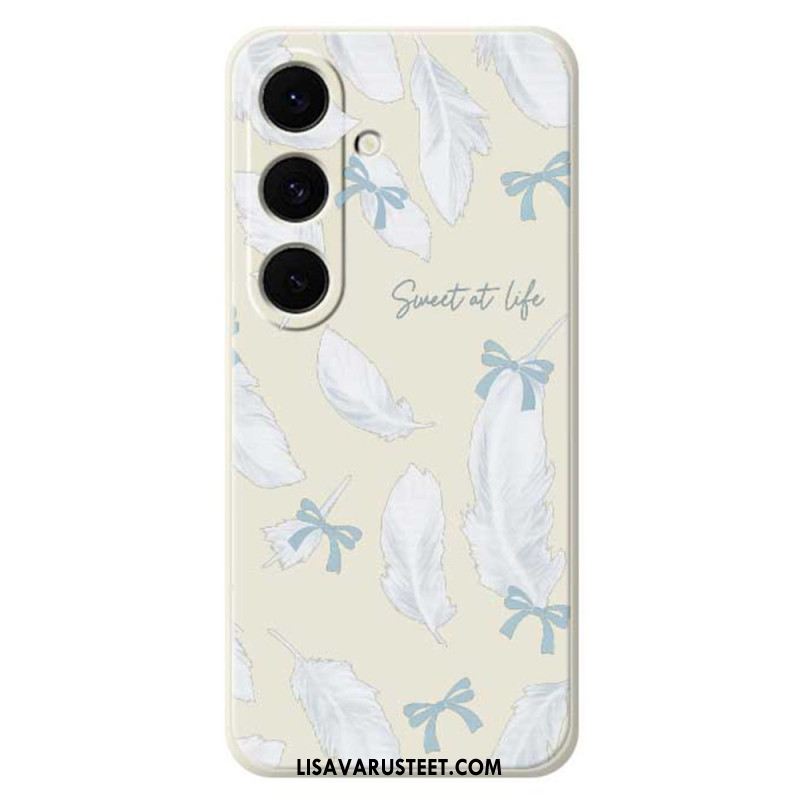 Kuori Samsung Galaxy S25 Fe Valkoinen Höyhen-silikoni