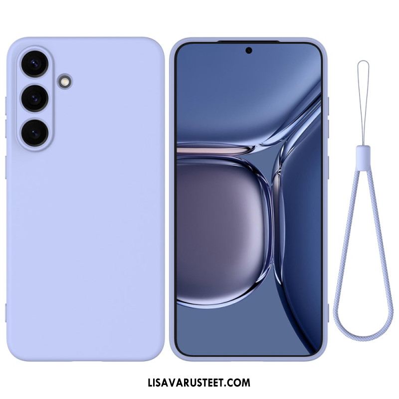 Kuori Samsung Galaxy S25 Plus 5g Nestemäistä Silikonia Hihnalla Suojakuori