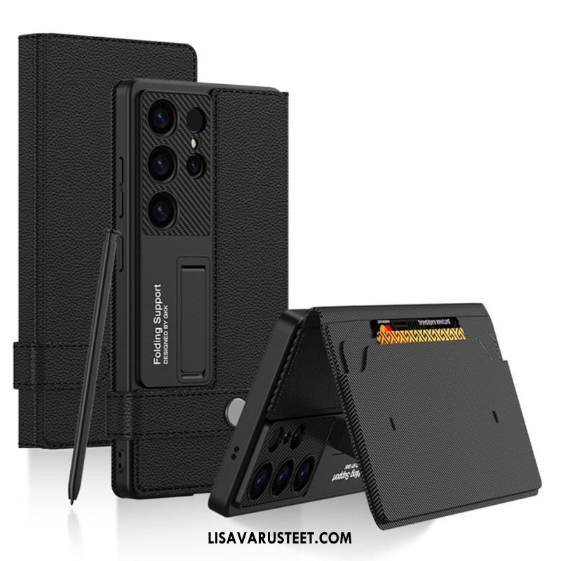 Kuori Samsung Galaxy S25 Ultra 5g Gkk-korttikotelolla Ja Jalustalla