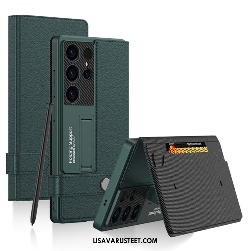 Kuori Samsung Galaxy S25 Ultra 5g Gkk-korttikotelolla Ja Jalustalla