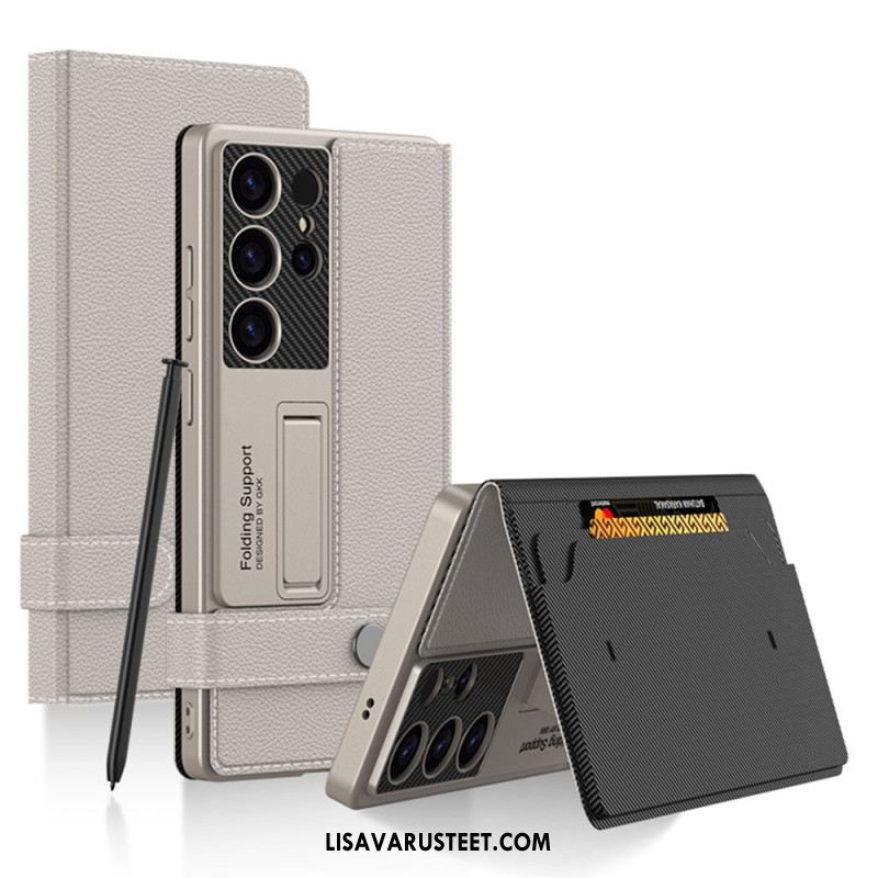 Kuori Samsung Galaxy S25 Ultra 5g Gkk-korttikotelolla Ja Jalustalla
