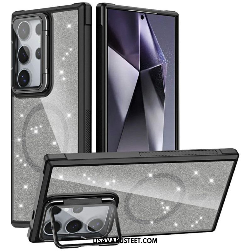 Kuori Samsung Galaxy S25 Ultra 5g Kimallus Sisäänrakennetulla Jalustalla Suojakuori