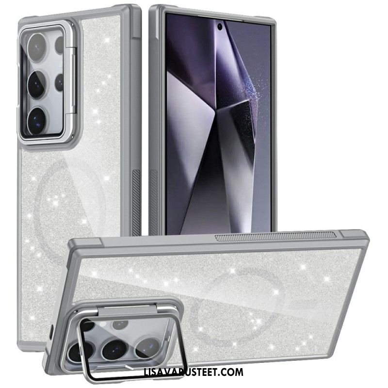 Kuori Samsung Galaxy S25 Ultra 5g Kimallus Sisäänrakennetulla Jalustalla Suojakuori
