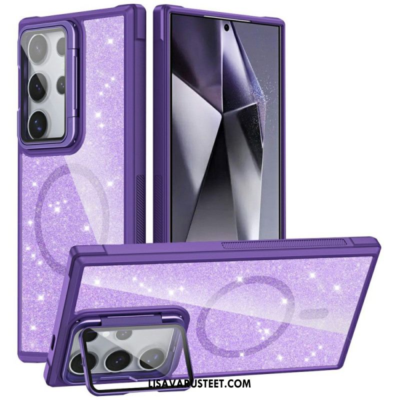 Kuori Samsung Galaxy S25 Ultra 5g Kimallus Sisäänrakennetulla Jalustalla Suojakuori