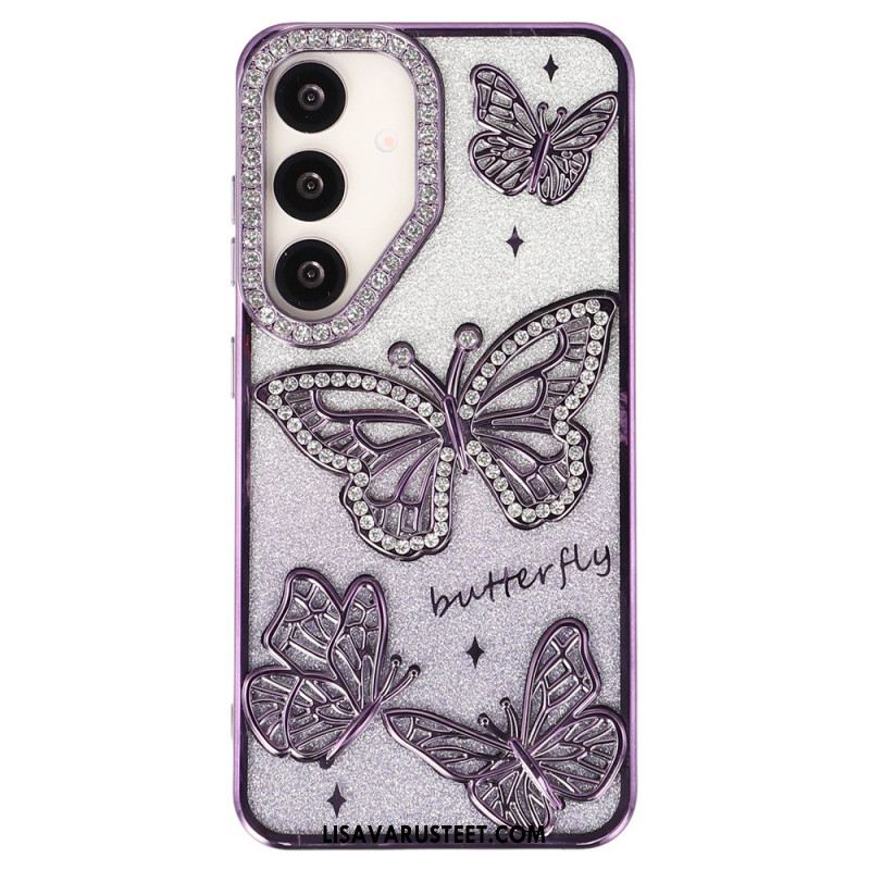 Kuori Samsung Galaxy S26 Plus 3d-perhosia Ja Strassikiviä