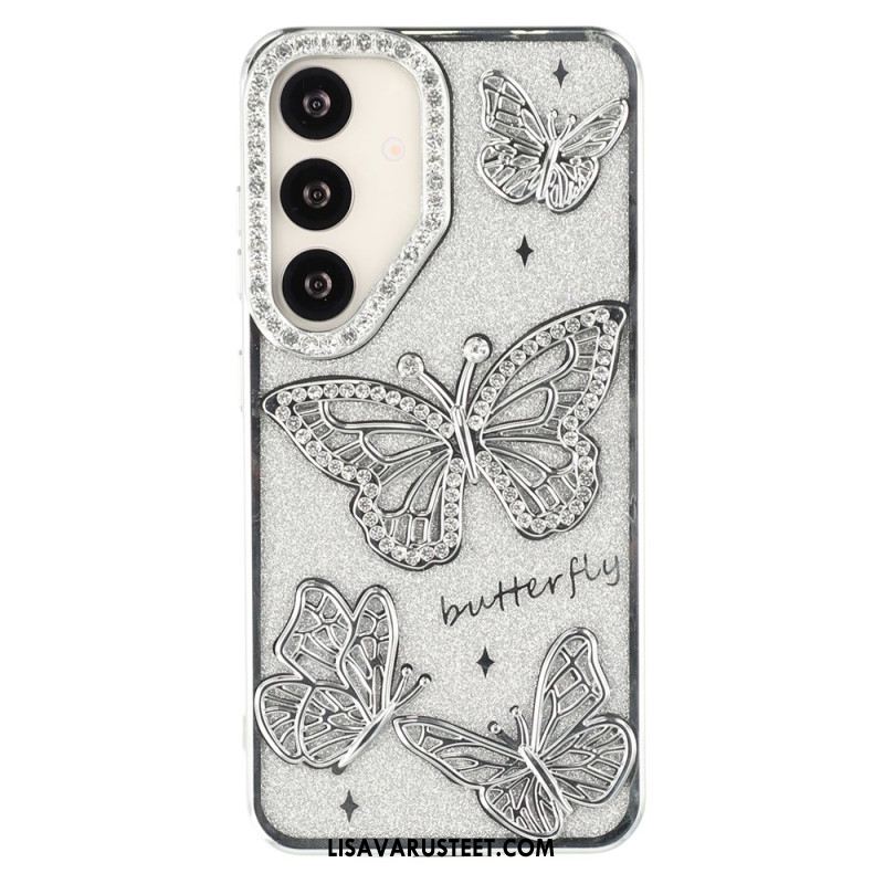 Kuori Samsung Galaxy S26 Plus 3d-perhosia Ja Strassikiviä