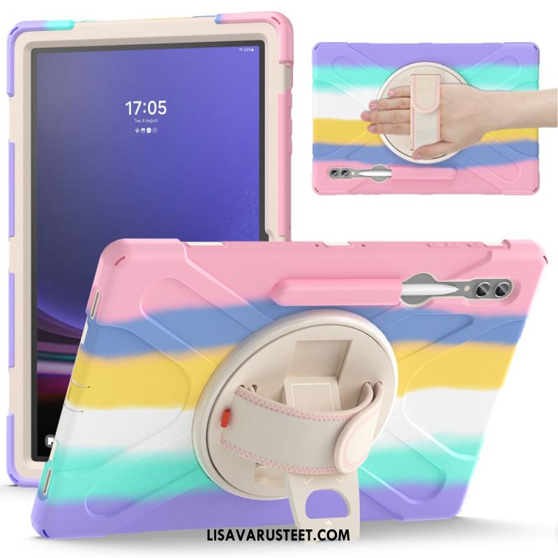 Kuori Samsung Galaxy Tab S10 Ultra Kolminkertainen Suojaushihna Ja Jalusta