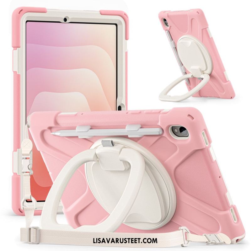 Kuori Samsung Galaxy Tab S11 Kolminkertainen Suojaus Olkahihnalla Ja Sormuspidikkeellä