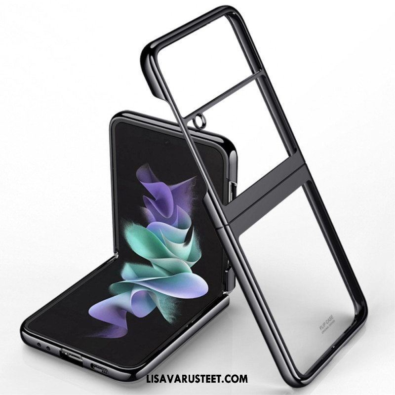 Kuori Samsung Galaxy Z Flip 4 Kotelot Flip Läpinäkyvä Ääriviiva. Metallinen