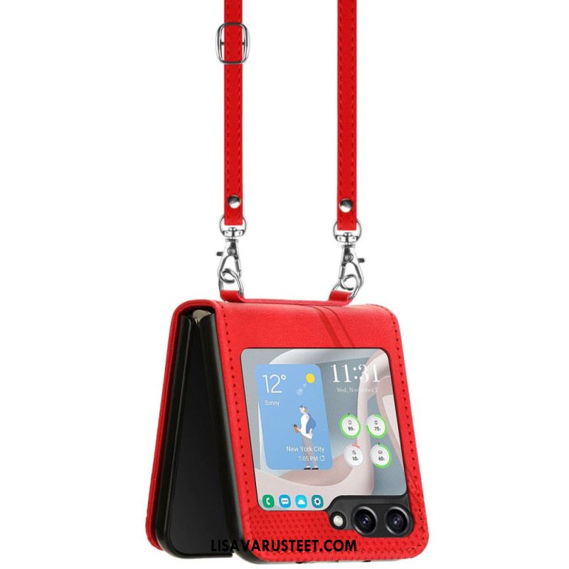 Kuori Samsung Galaxy Z Flip 7 Fe Geometrinen Kuvio Olkahihnalla