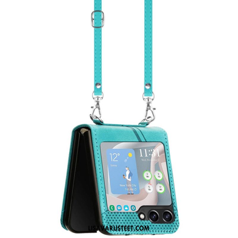 Kuori Samsung Galaxy Z Flip 7 Fe Geometrinen Kuvio Olkahihnalla