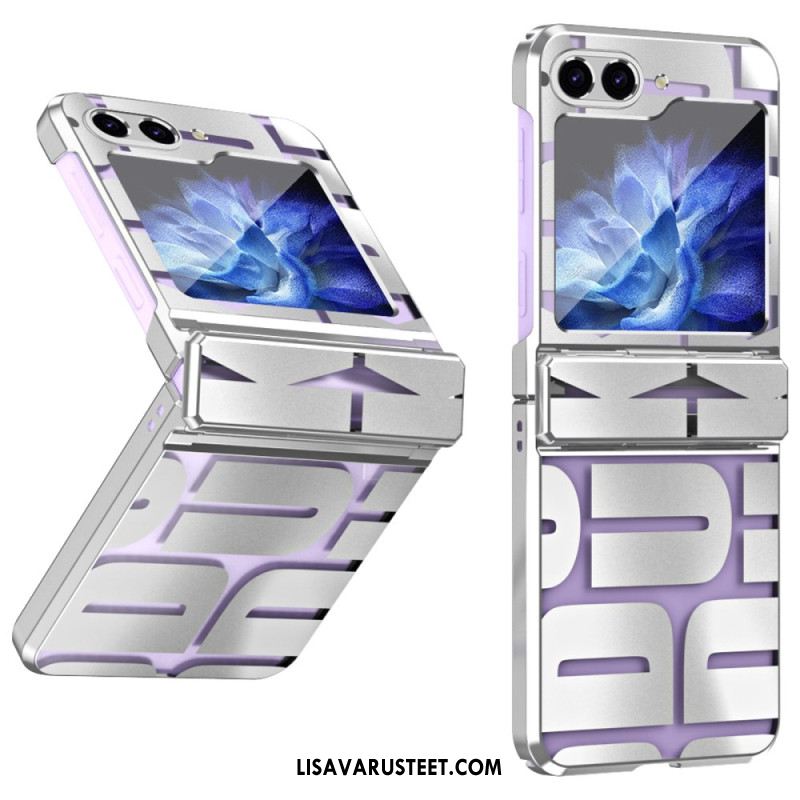 Kuori Samsung Galaxy Z Flip 7 Fe Kirjaimet Karkaistulla Lasikalvolla