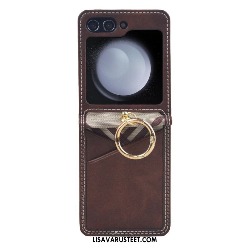 Kuori Samsung Galaxy Z Flip 7 Fe Korttikotelo Ja Metallirengas