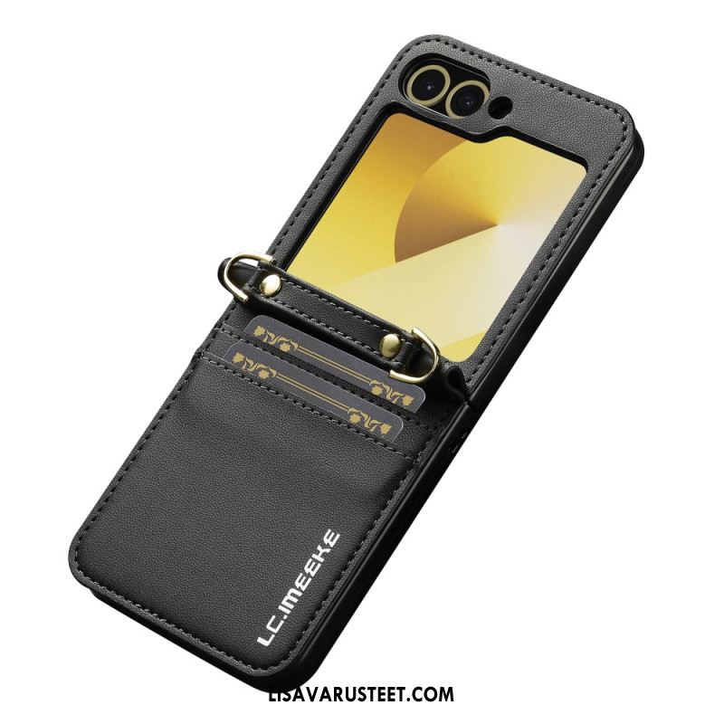 Kuori Samsung Galaxy Z Flip 7 Fe Korttikotelo Ja Pitkä Hihna