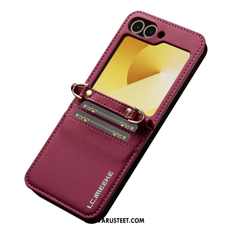 Kuori Samsung Galaxy Z Flip 7 Fe Korttikotelo Ja Pitkä Hihna