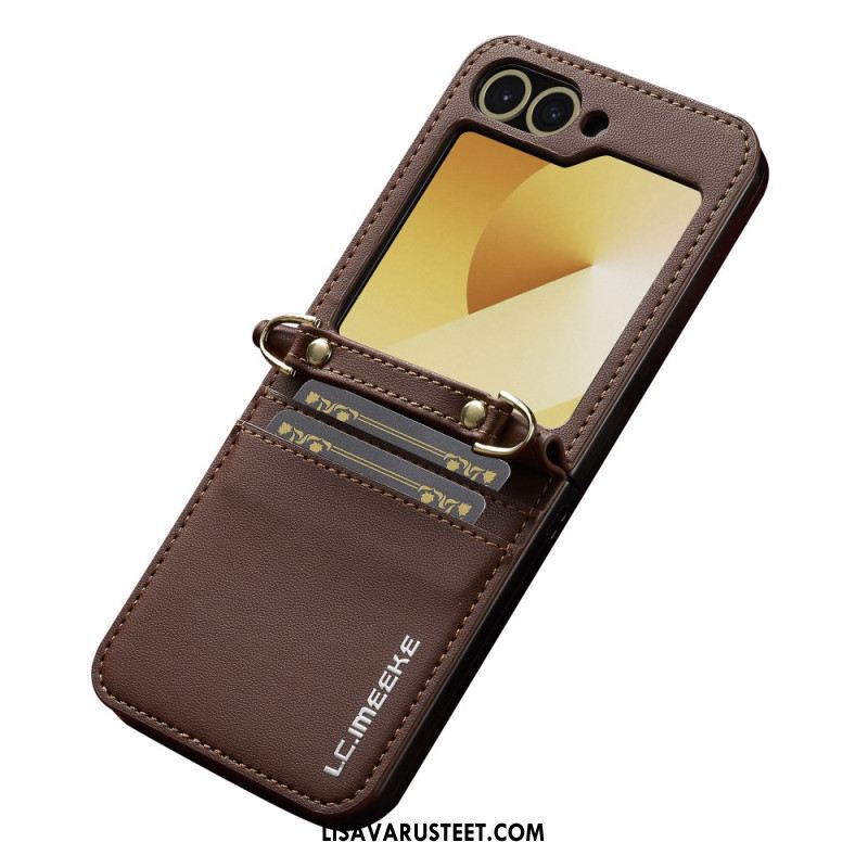 Kuori Samsung Galaxy Z Flip 7 Fe Korttikotelo Ja Pitkä Hihna