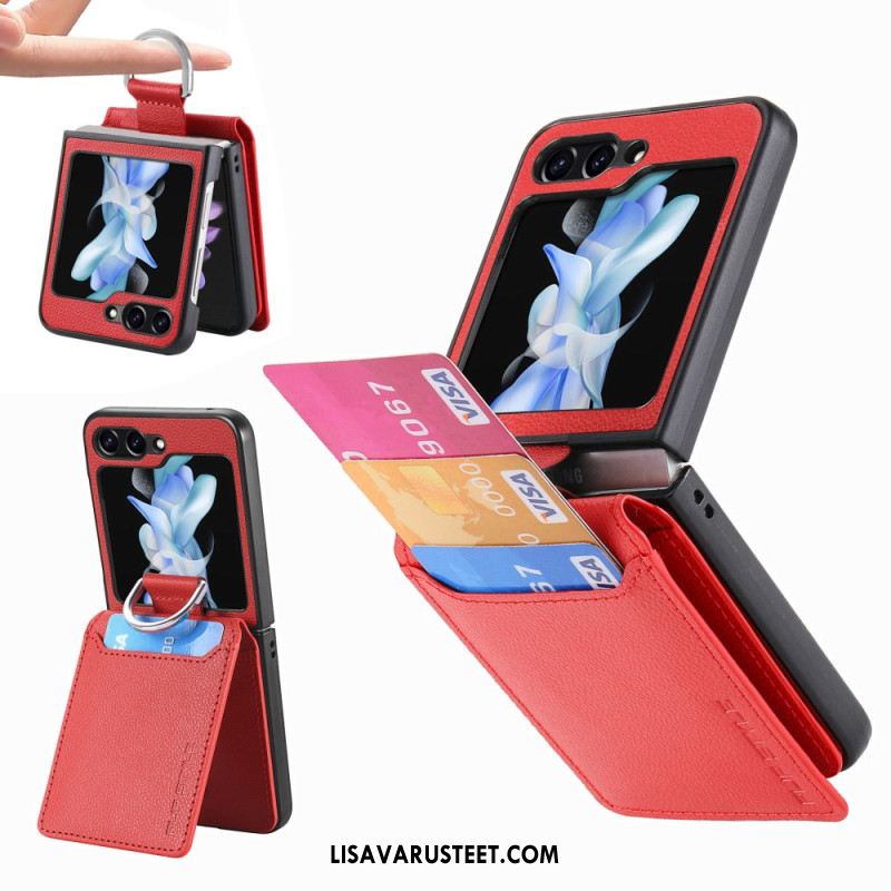 Kuori Samsung Galaxy Z Flip 7 Fe Korttikotelon Teline Ja Sormus