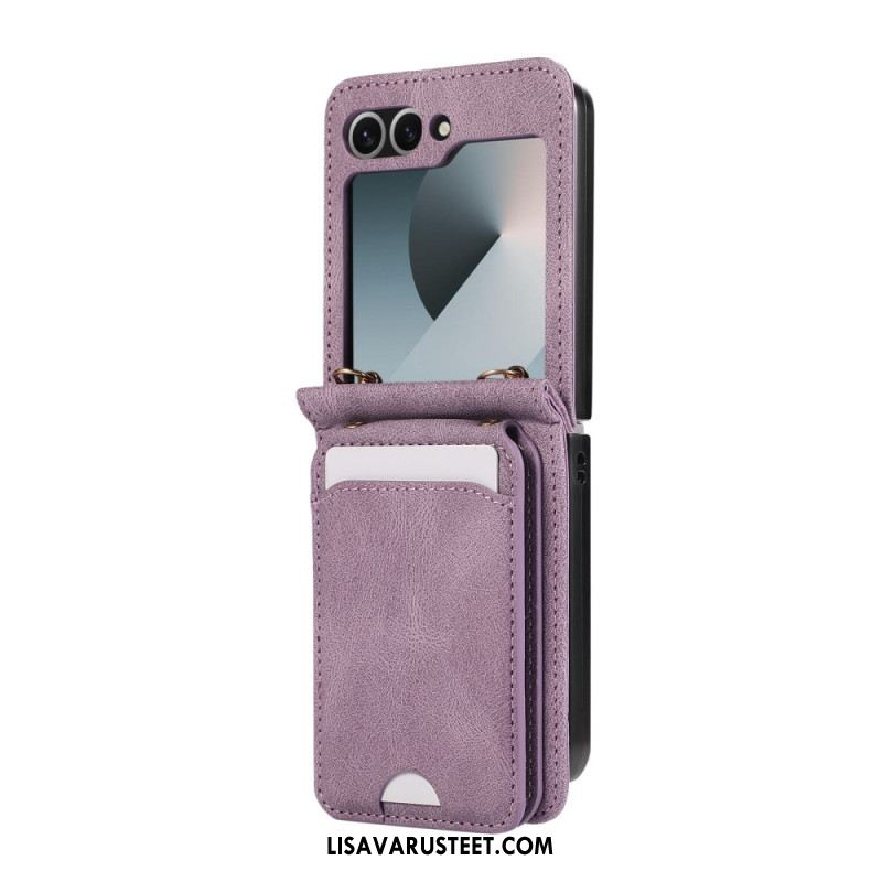 Kuori Samsung Galaxy Z Flip 7 Fe Korttiteline Ja Olkahihna