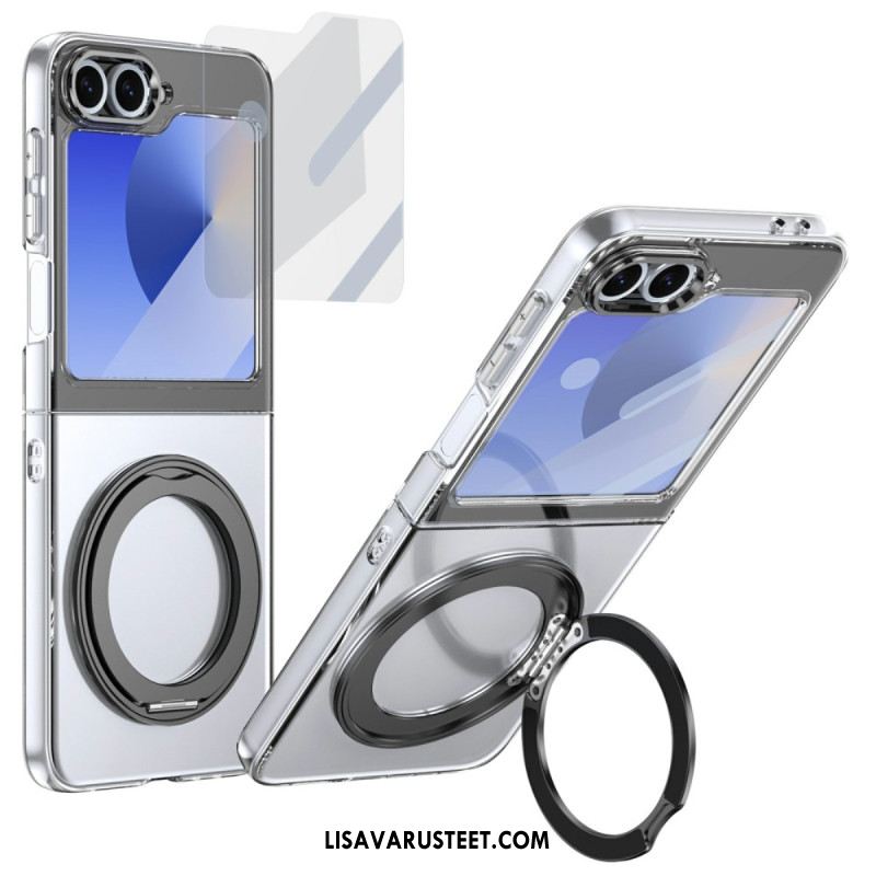 Kuori Samsung Galaxy Z Flip 7 Fe Magneettinen Jalusta Ja Hd-näytönsuoja