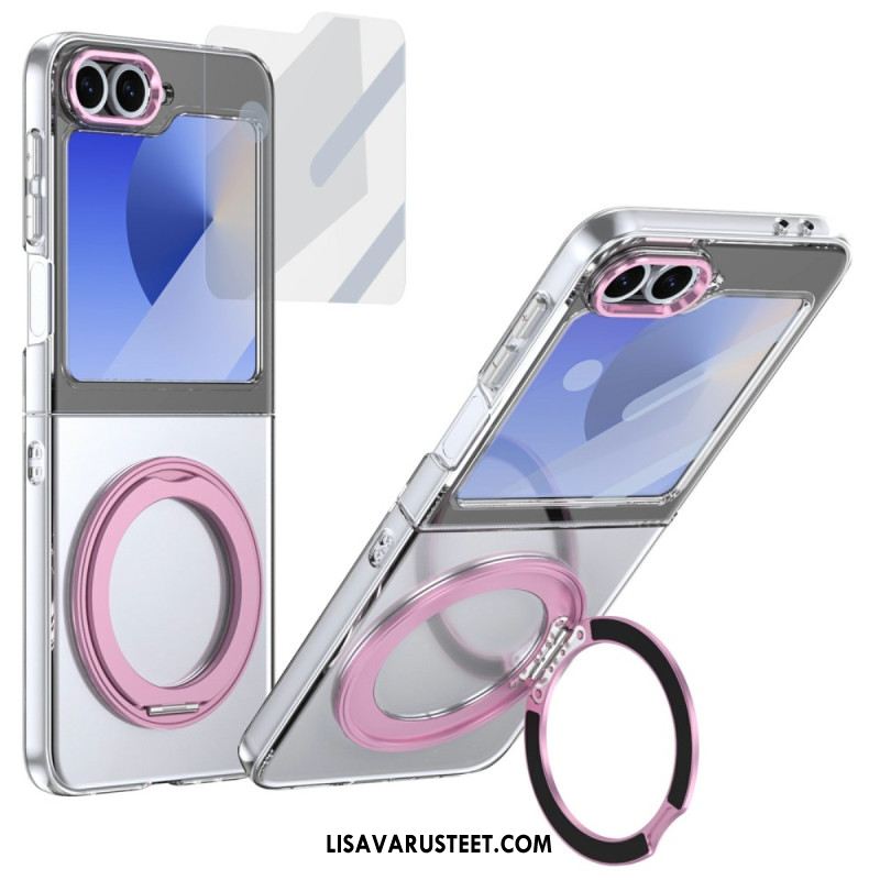 Kuori Samsung Galaxy Z Flip 7 Fe Magneettinen Jalusta Ja Hd-näytönsuoja