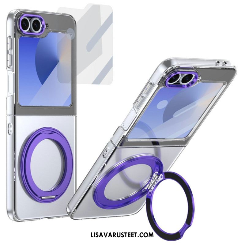 Kuori Samsung Galaxy Z Flip 7 Fe Magneettinen Jalusta Ja Hd-näytönsuoja