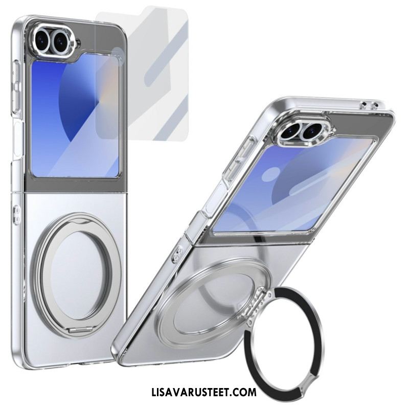 Kuori Samsung Galaxy Z Flip 7 Fe Magneettinen Jalusta Ja Hd-näytönsuoja