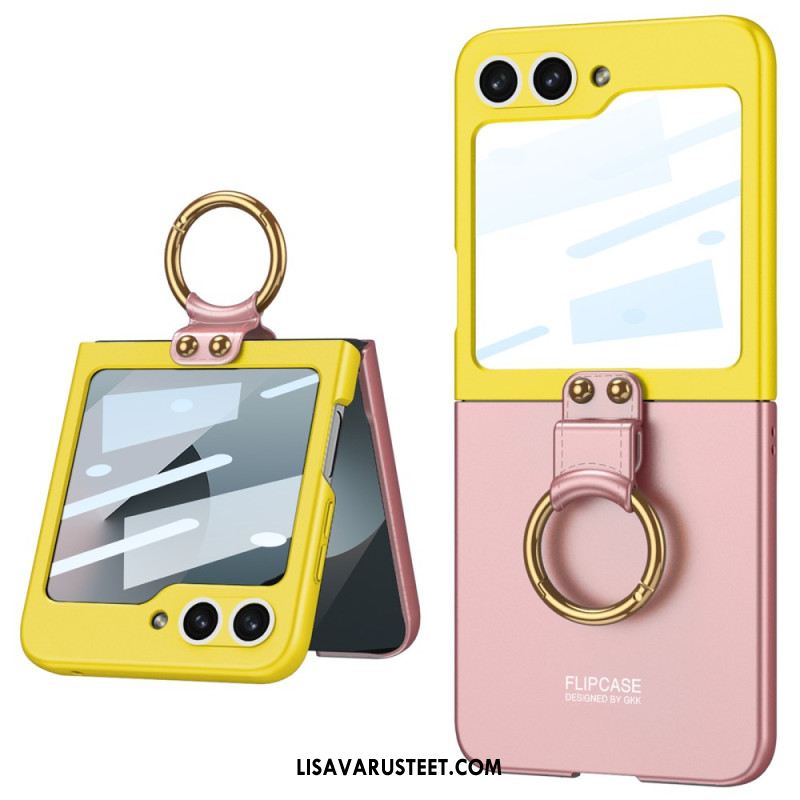 Kuori Samsung Galaxy Z Flip 7 Fe Magneettinen Saranasuoja Ja Kaksivärinen Jalusta Suojakuori