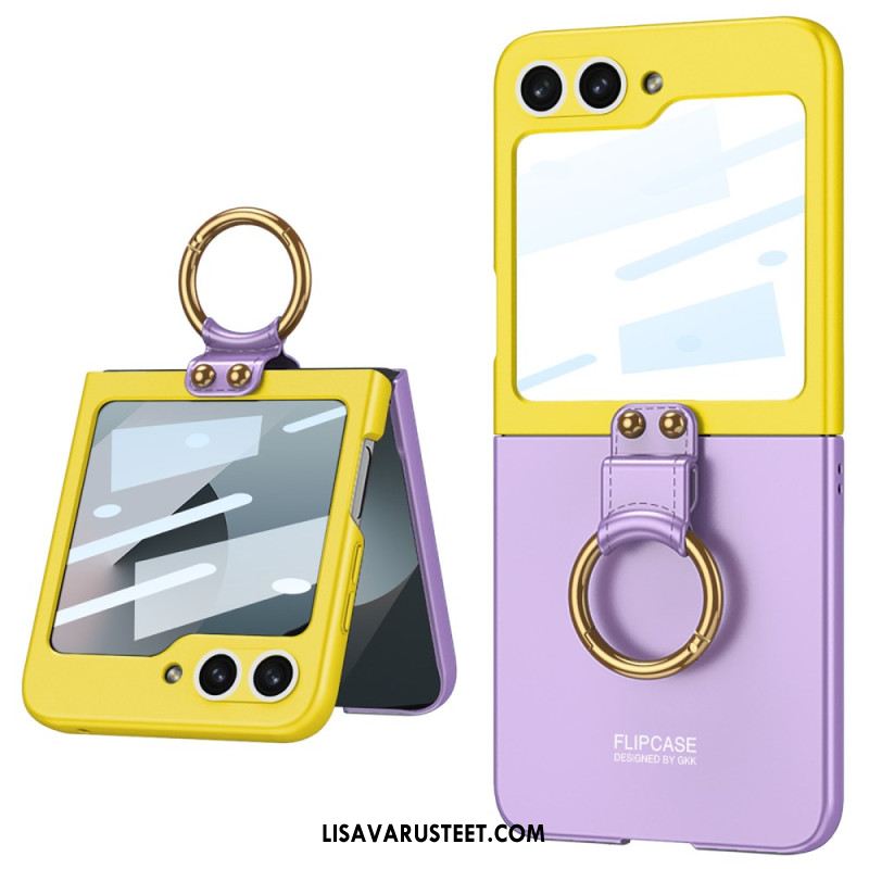 Kuori Samsung Galaxy Z Flip 7 Fe Magneettinen Saranasuoja Ja Kaksivärinen Jalusta Suojakuori