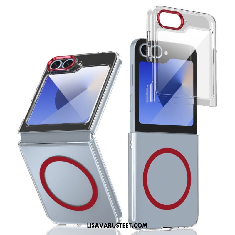 Kuori Samsung Galaxy Z Flip 7 Fe Magsafe-yhteensopiva Läpikuultava Näytönsuojalla