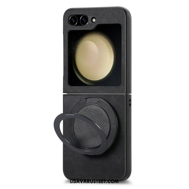 Kuori Samsung Galaxy Z Flip 7 Fe Mokkanahkaefekti Pyörivällä Jalustalla